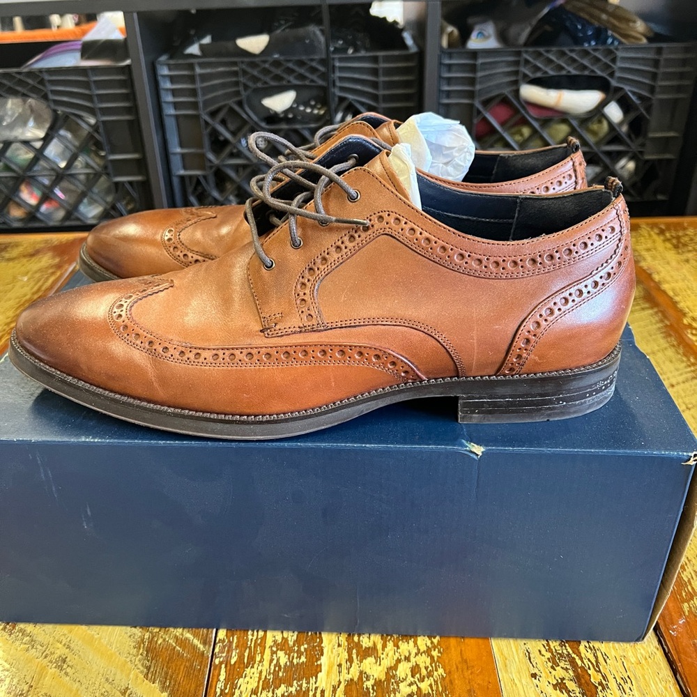 Cole Haan Men's Brown Leather Wingtip Derbys - Picture 6 of 9